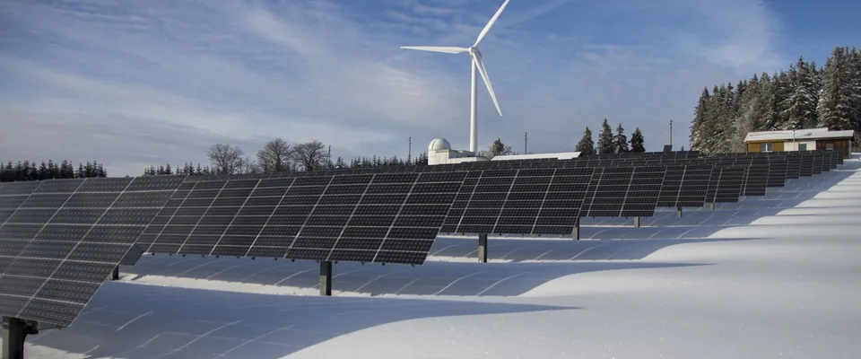 Panneau solaire en hiver